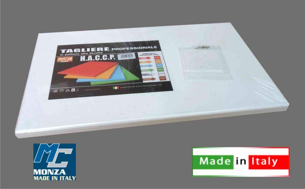 mc di montagner Tagliere con Fermi POLIETILENE 60X40X2 Bianco 5640