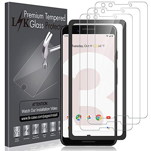 [3 Pack] LK Screen Protector for Google Pixel 3 Tempered Glass [Easy Installation