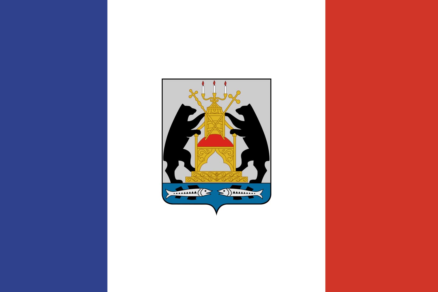 Drapeau Oblast de Novgorod d'une finition haut de gamme avec coutures renforcées