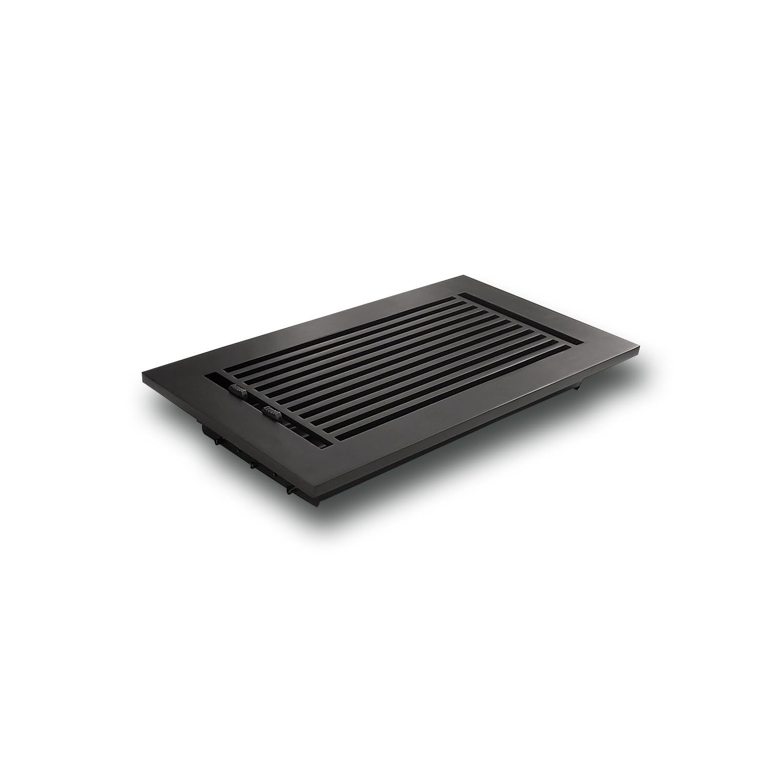 Prima - Registro decorativo de aluminio fundido para piso, tamaño 6 x 12 pulgadas, VR109, color negro (sin agujeros)