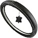 TireTek Genuine Leather Steering Wheel Cover, Universal 15 Inch - Breathable, Anti Slip & Odor Free - Best For Comfort & Durability (15 inch (medium), Black with White Detail Stitching)
