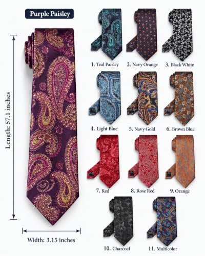 Image of WeiShang Neckties for Men, Classic Formal Tie