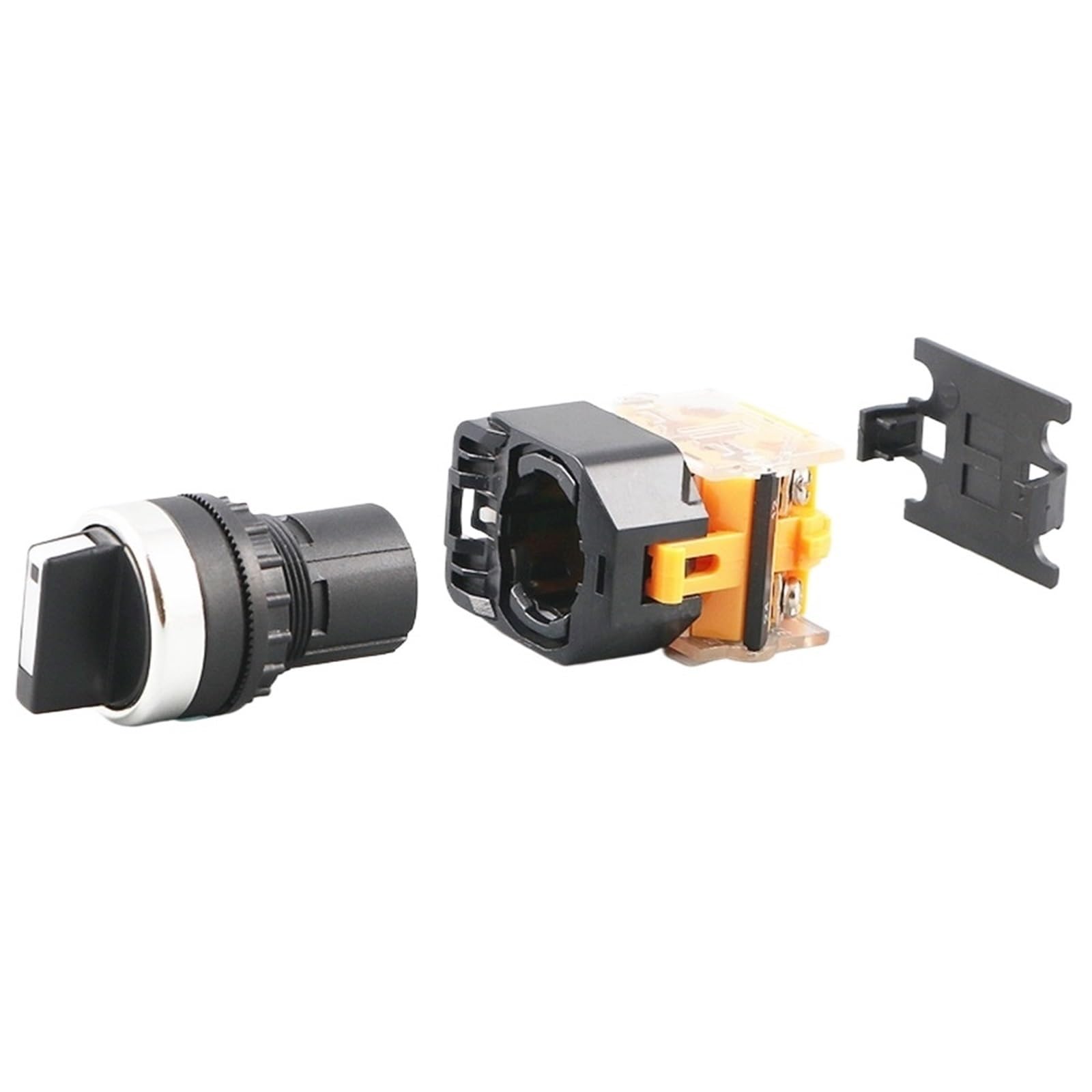 interruptores giratorios, Selector autoblocante LA38-20X3 de 22 mm, 1NO+, 3 posiciones, DPST