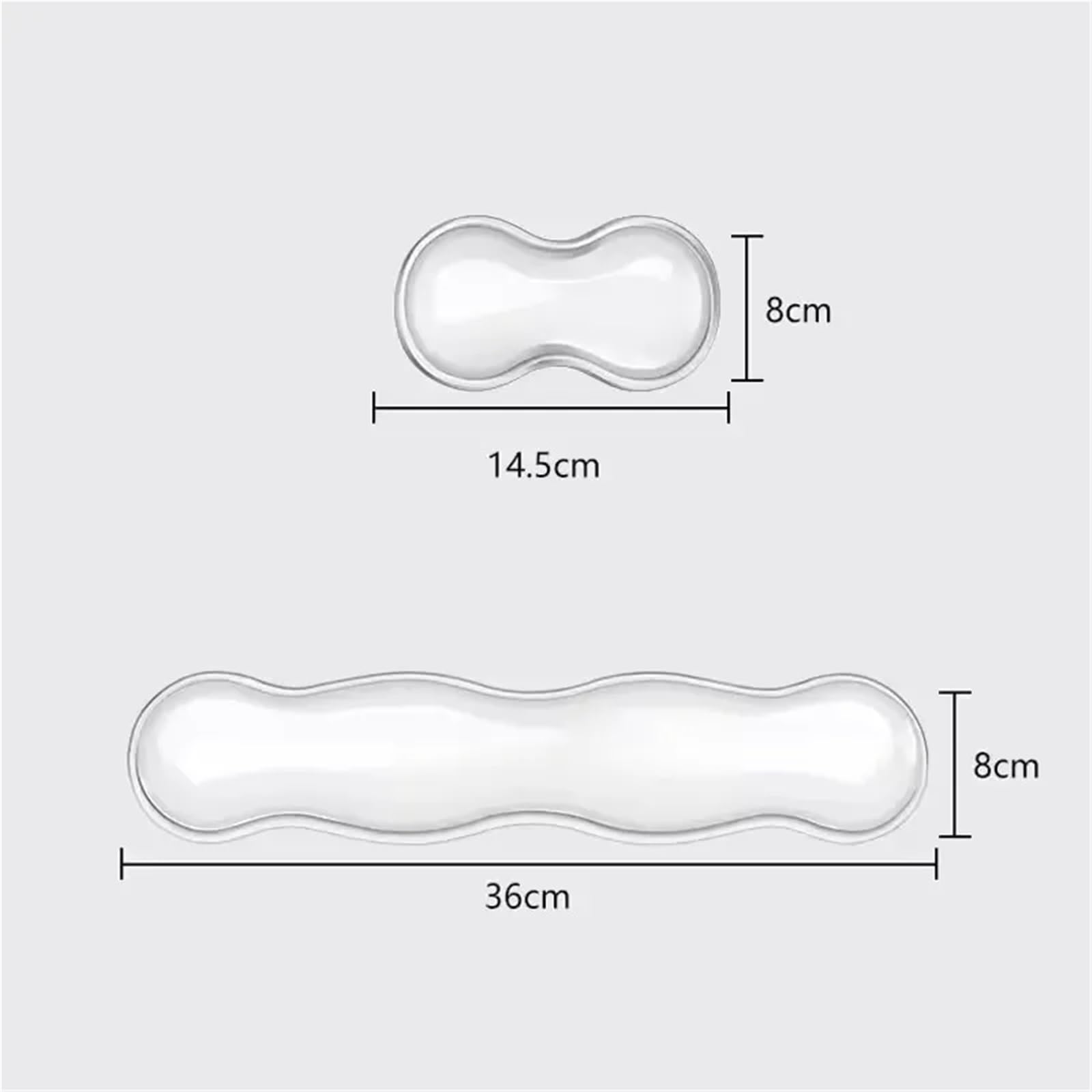 Supporto per polsi da tastiera, Poggiapolsi for mouse con tastiera in silicone Nero Bianco Dimensioni multiple(White-Set)