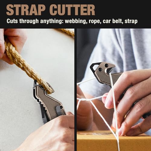 Image of GOOD WORKER Legal Pocket Knife with 2.95 inch Serrated Blade, Glass Breaker, Seat Belt Cutter - EDC Sharp Folding Knives with Portable Clip - Small Tool for Tactical Camping Survival Hiking - Gifts for Men, Women