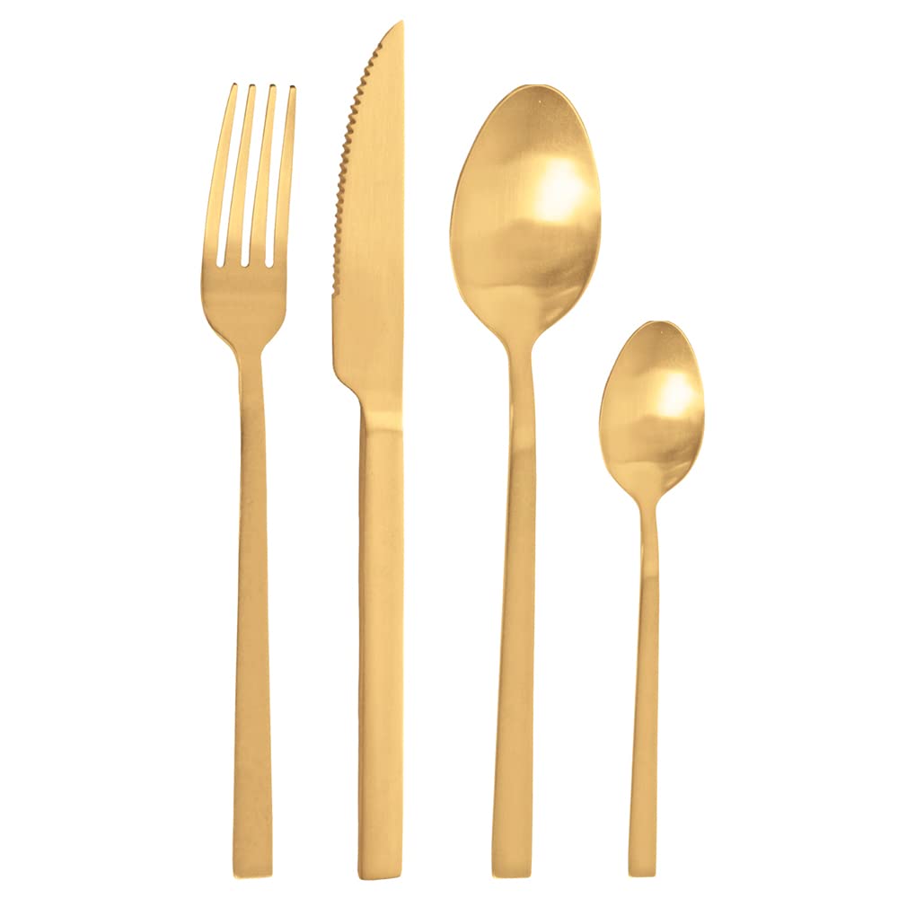Pintinox 24tlg. Tafelbesteck Menübesteck Besteckgarnitur Tischbesteck Besteck-Set "DUKE" für 6 Personen, Hochwertiger 18/10 Edelstahl, Messer aus 13/0 Chromstahl (Sun), inkl. Microfasertuch