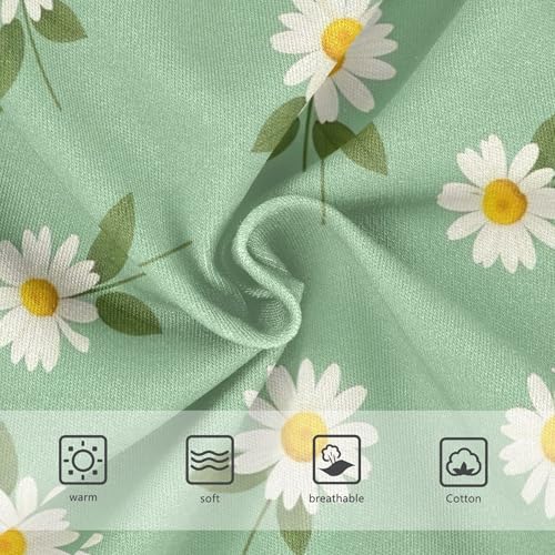 White Daisies Green Leaves Girls Underwear Toddler 2t Cotton Panties Little Girl Cartoon Briefs Girls Undies3