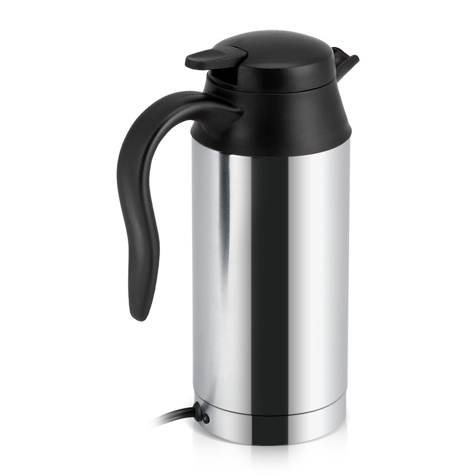 Generic Hervidor Eléctrico de Acero Inoxidable para Coche, 12V, 750ml, Taza Calefactora, Taza de café, Botella de Agua con Tapa Sellada, Segura y Duradera para Viajes, Ideal para Agua Caliente, té,