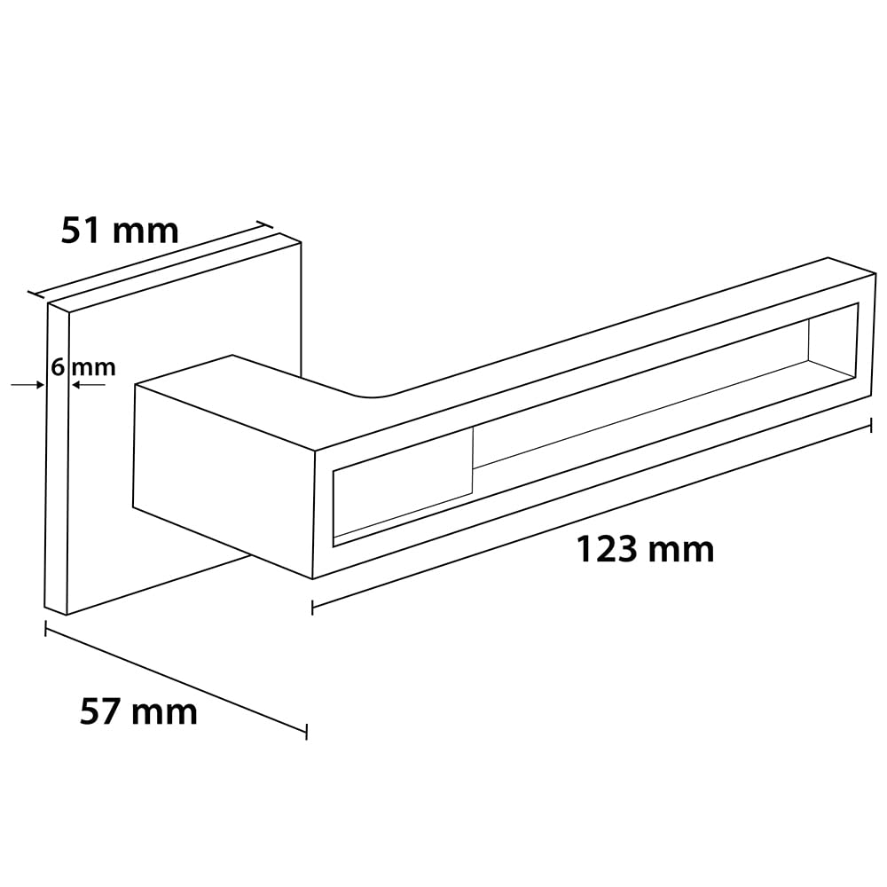 ERGO line Design moderne, poignée de porte noire TOMMY, pour portes d'intérieur à clé, la silhouette ultra-fine, poignée carrée noire mate, garnitures de porte, poignée