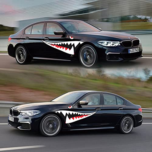 Image of Shark Mouth Car Decal, PVC Shark Teeth Sticker for Car SUV Van Truck, Pack of 2 (Type A)