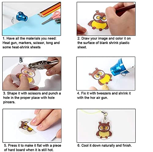 Image of Handheld Mini Hot Air Gun, 220V 300W Portable Mini Heat Gun Multi-Function Electrical Heat Tool for DIY Craft Embossing, Shrink Wrapping PVC, Drying Paint, Clay, Rubber Stamp