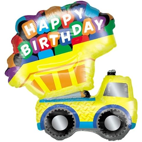 KID MOTORZ Dump Truck Jumbo 33" Foil Balloon Cover