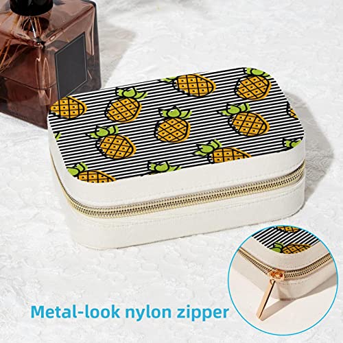 Boîte à bijoux portable à rayures idée cadeau filles