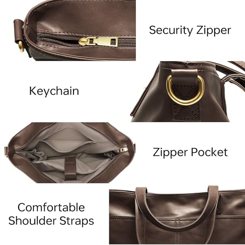 Bolso Tote de Cuero para Mujer con Compartimento para Laptop miniatura 6