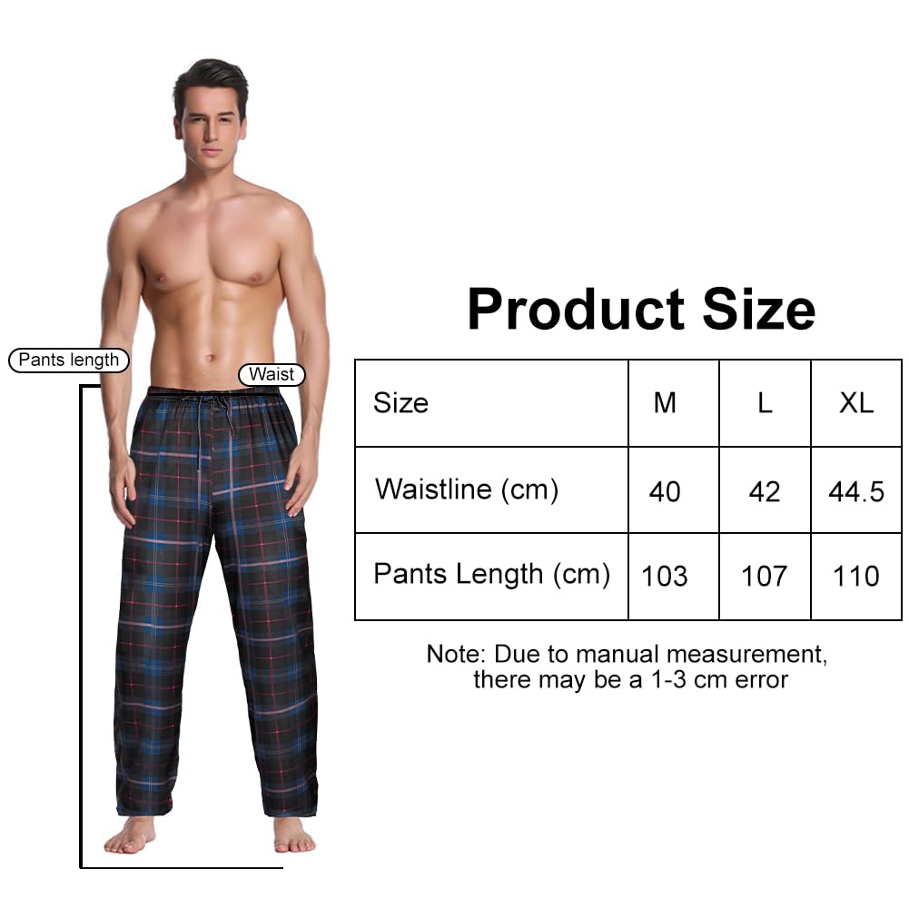 AUYAO Pijama Hombre Pantalones con Bolsillos Largos Otoño Invierno