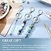 Tondiamo 12 Pcs Beadable Keychains Bars Bulk Blank Beaded Metal Keychain for Craft DIY Gift(Silver)