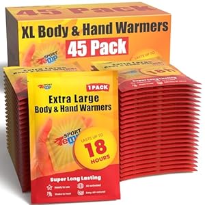 Large Hand & Body Warmers – Up to 18 Hours of Heat, Super Long Lasting – Easy, All Natural – Air Activated, for Body, Hands & Toes – Odorless Hot Hand Warmer – Sport Temp