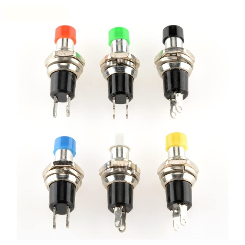 Interruptor basculante, 10 Uds., 7mm, interruptor de botón momentáneo, presione el interruptor de reinicio, botón de encendido y apagado momentáneo, microinterruptor normalmente abierto NO Accesorios