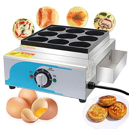 NADYE Omelette-Maker, antihaftbeschichtet, 9 Löcher, Eier-Mini-Pfannkuchen-Bratpfanne, mit leicht zu reinigender Antihaftbeschichtung und Cool-Touch-Griffen zum Kochen von Spiegeleiern, Burgern