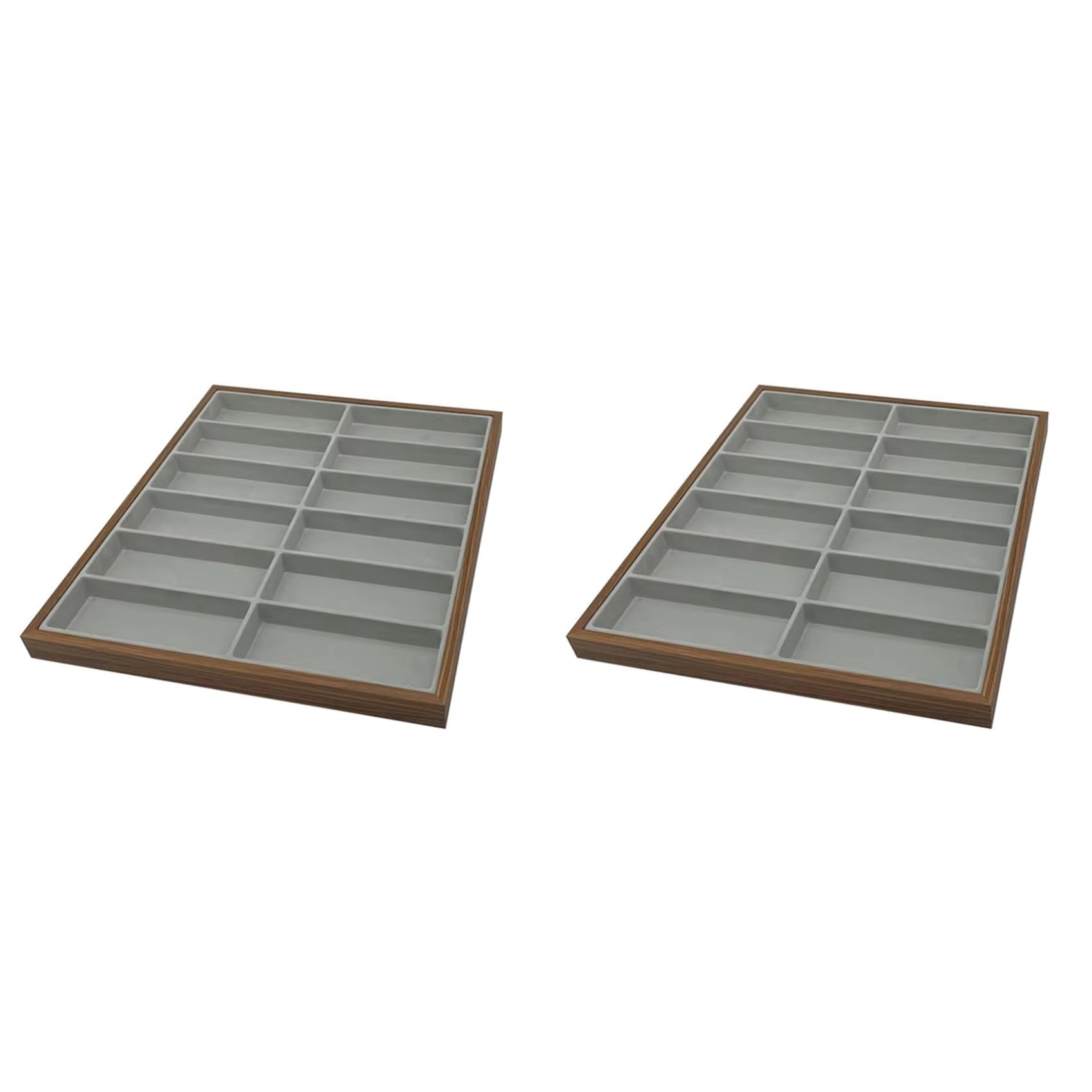 Jnchdghwa 2X New 12 Grids Walnut Wooden Glasses Storage Rack Sunglasses Display Tray Eyewear Eyeglasses Storage Organizer Boxes