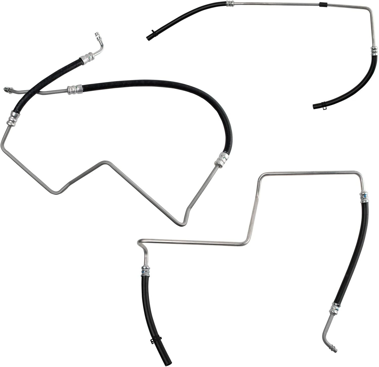 TRQ Power Steering Pressure Return Hose Assembly Set 3pc Compatible with Trailblazer Envoy