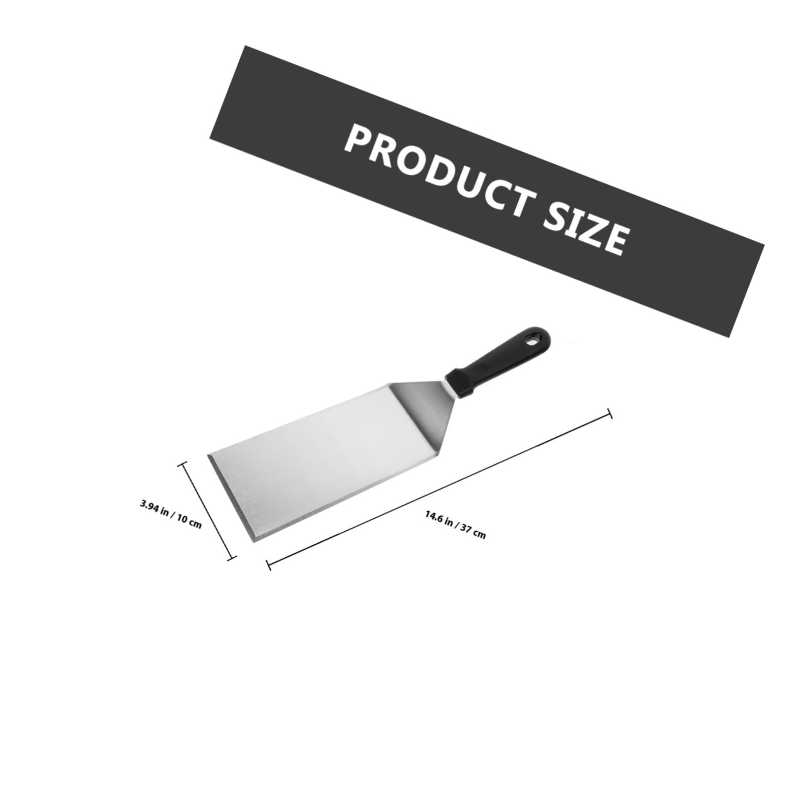 Spatule de Cuisson Inox et Plastique Poignée Antidérapante pour Gril Plancha et Barbecue Ustensile Multifonction pour Steak Œufs et Pâtisserie