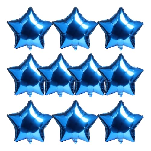 Image of 10pcs Star Shape Foil Mylar Helium Balloon 18 inch Balloon Birthday Party Decoration Foil Balloons,Wedding,Baby Shower Decor - Blue