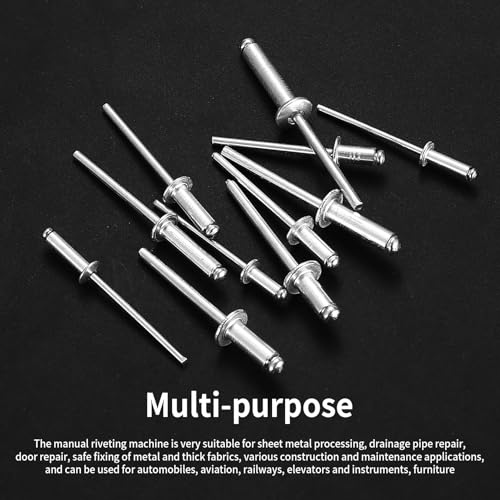 280 Stück Aluminium-Blindnieten Set, M3 M4 M5 Popnieten Sortiment Set, Aluminium Blindnieten mit flansch Pop-Nieten, Alu Nieten für Metall Holz Kunststoff, 12 Größen, Silber