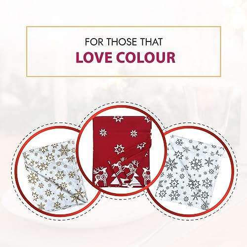 Ragged Rose Christmas Table Cloth, Festive Linen Tablecloth with Nordic Style Prints for Living Room & Kitchen - Image 4
