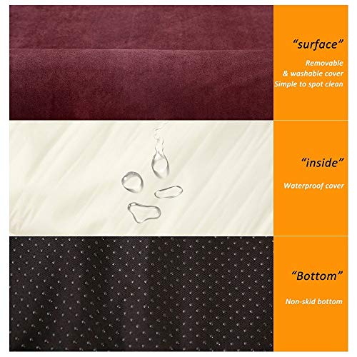 Image of Laifug Orthopedic Memory Foam Extra Large Dog Bed Pillow(50 inchx36 inchx10 inch, Chocolate) Durable Water Proof Liner & Removable Washable Cover & Smart Design