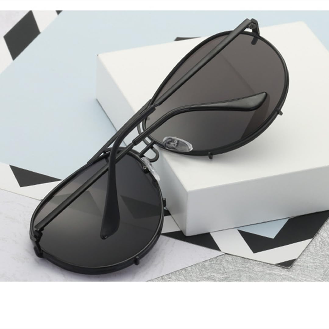 Sonnenbrille Damen Herren Metall Luxus Große Verlaufsgläser UV400