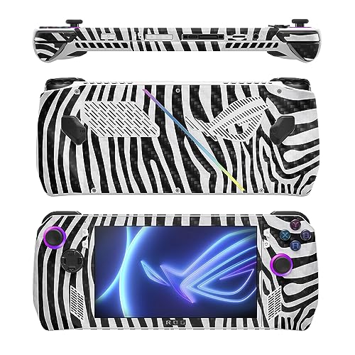 Image of MightySkins Carbon Fiber Skin Compatible with Asus ROG Ally - Black Zebra | Protective, Durable Textured Carbon Fiber Finish | Easy to Apply