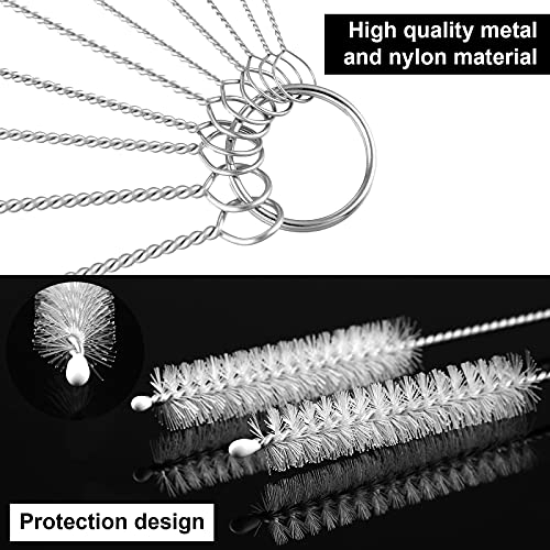 32 Pieces Extra Long Straw Cleaning Brush Nylon Cleaning Bottle Brush Cleaning Brushes Tube Washing Cleaner Bristle Kit Tool Reusable Bottle Straw Brush In Different Size (White-Black) #TOP2