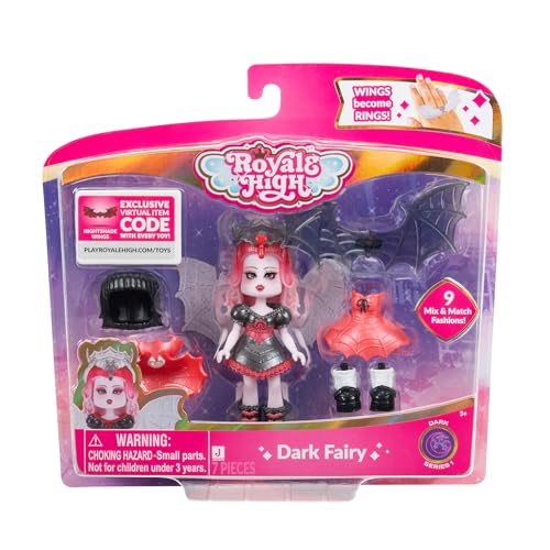 Royale High 3 Inch Dark Fairy Fashion Doll - 1 Figure with 9 Fashion Accessories - Virtual