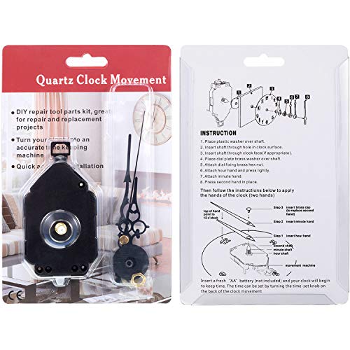 Hicarer Movimento orologio Quarzo DIY Kit di Movimento Sostituzione Meccanismo di Movimento Orologio Pendolo (Lunghezza asta 0,79 Pollice)