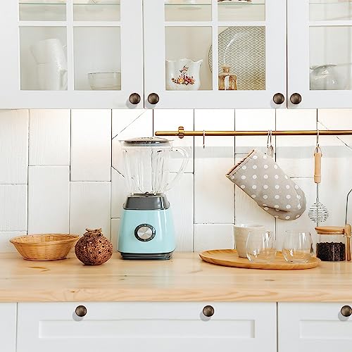 RZDEAL 4 PCS 1.0'' x 0.9'' Antique Style Brass Simple and Elegant Pulls Solid Hardware Knobs for Furniture Cabinet Closet Drawer Box Door Handles(Antique Brass) - Image 6