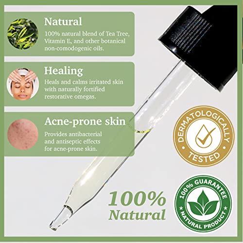 100% Natural Tea Tree Oil Vegan Facial Serum For Sensitive Oily Skin Acne Prone With Vitamin E Jojoba Oil 30Ml 1 Fl Oz Non-Greasy And Fast Absorbing Formurla Purifect Made In Usa #TOP1