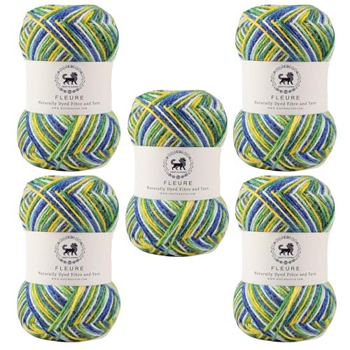 Image of Nestnhaven Acrowools Fleure Hand Knitting and Crochet Yarn. Pack of 1 Ball - 100gms. Shade no - NNHF (Multicolor18) | (500 Gm)