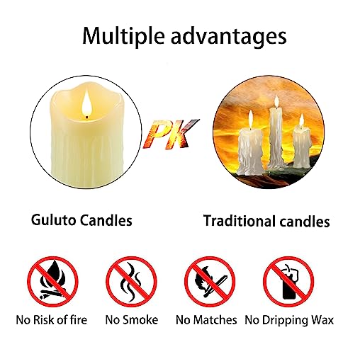 Image of Flickering Flameless Candles, Battery Operated Candles, led Candles with Remote and Timer, led Pillar Candle Real Wax, Led Candle for Home, Wedding, Halloween, Christmas, Party 3 inch x 5 inch