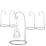 BANBERRY DESIGNS Ornament Display Stands - Silver Christmas Holders - Chrome Finished Metal Stands - Air Plant and Terrarium Stands - Set of 5 Holders - 7