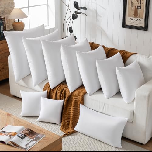 basic home® Hotel-Style Goose Feather Down Euro Pillow Insert for Sofa & Bed - 100% Odorless & Plump Cushion Filler - 233TC Cotton with Inner Liner to Prevent Poking (24x24 Inch) by basic home - Image 3