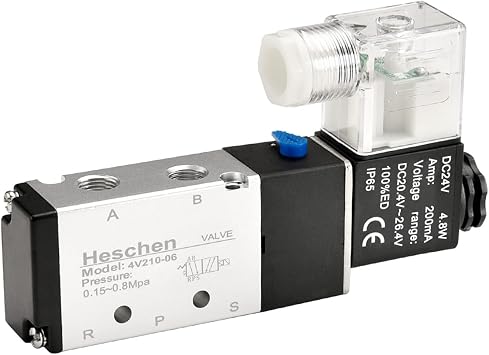 Heschen Electrical Pneumatic Solenoid Valve 4V210-06 DC24V PT1/8 5 Way 2 Position CE
