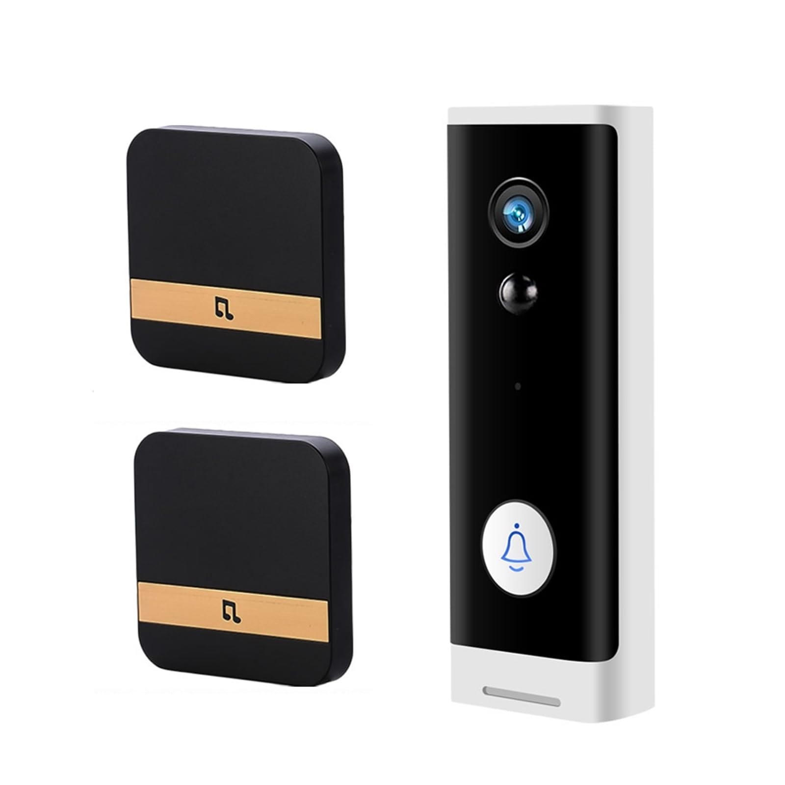 Interphone Visuel Intelligent De Caméra De Sonnette De WiFi De WiFi avec La Vision Nocturne sans Fil De Caméra De Sécurité À La Maison De Carillon(Size:Option 2 White)