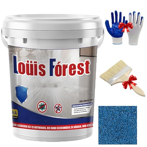 High-Gloss Marble Effect Epoxy Floor Coating, Forubom Floor Paint, Forubom Garage Floor Paint Concrete, Waterproof Water-Based Epoxy Basement Floor Paint, Marble Paint (Dark Blue,0.5kg)