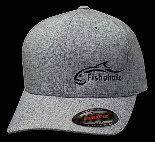 Image of Fishoholic Baseball Fishing Hat ~ 6 Colors & 3 Sizes. Fish Logo on Trucker Snap Back or Flexfit ~ Fishaholic Reg Trademark ~ Great Gift Ocean Saltwater Fly Trout Bass if You Hunt Quad BBQ Tailgate.