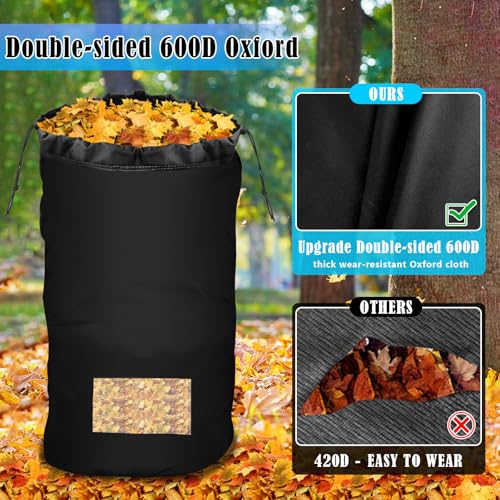 UQM Lawn Tractor Leaf Bag, 600D Thickened Wear-Resistant Leaf Bagger for Riding Lawn Mower, 94 x 56 Inch Large Capacity Grass Catcher Bag Leaf Collector for Riding Mower