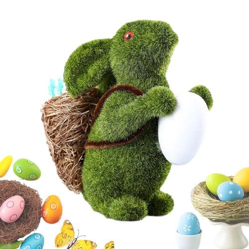 Générique Moss Bunny, Moss Bunny Decor | Belle Statue de Lapin Vert résine de Pâques – Cartoon Animal Figurine Art Interior Desk Decor, Pâques Flasted Bunny pour Lawn Garden