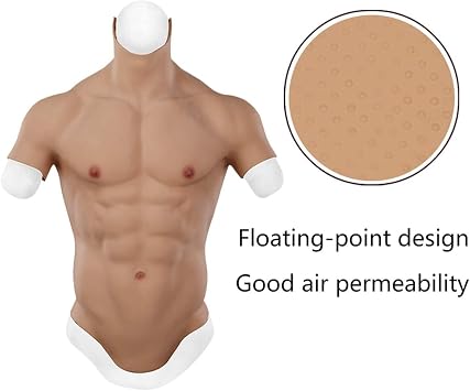 Muscle Chest Bodysuit for Man Costume - Silicone Male Chest Realistic Simulation Muscles