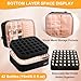 Sambois Nail Polish Organizer Bag Holds 84 Bottles (15ml/0.5 fl.oz)& Nail Lamp, PU Leather Nail Supplies Organizer with Holder& Shoulder Strap, Portable Travel Nail Kit Storage Carrying Case (Black)