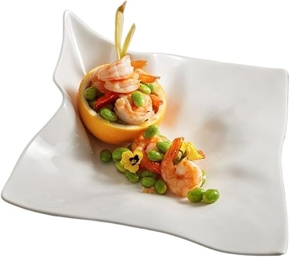 GORTTYEO Catering Plates, Creative Shaped White Ceramic